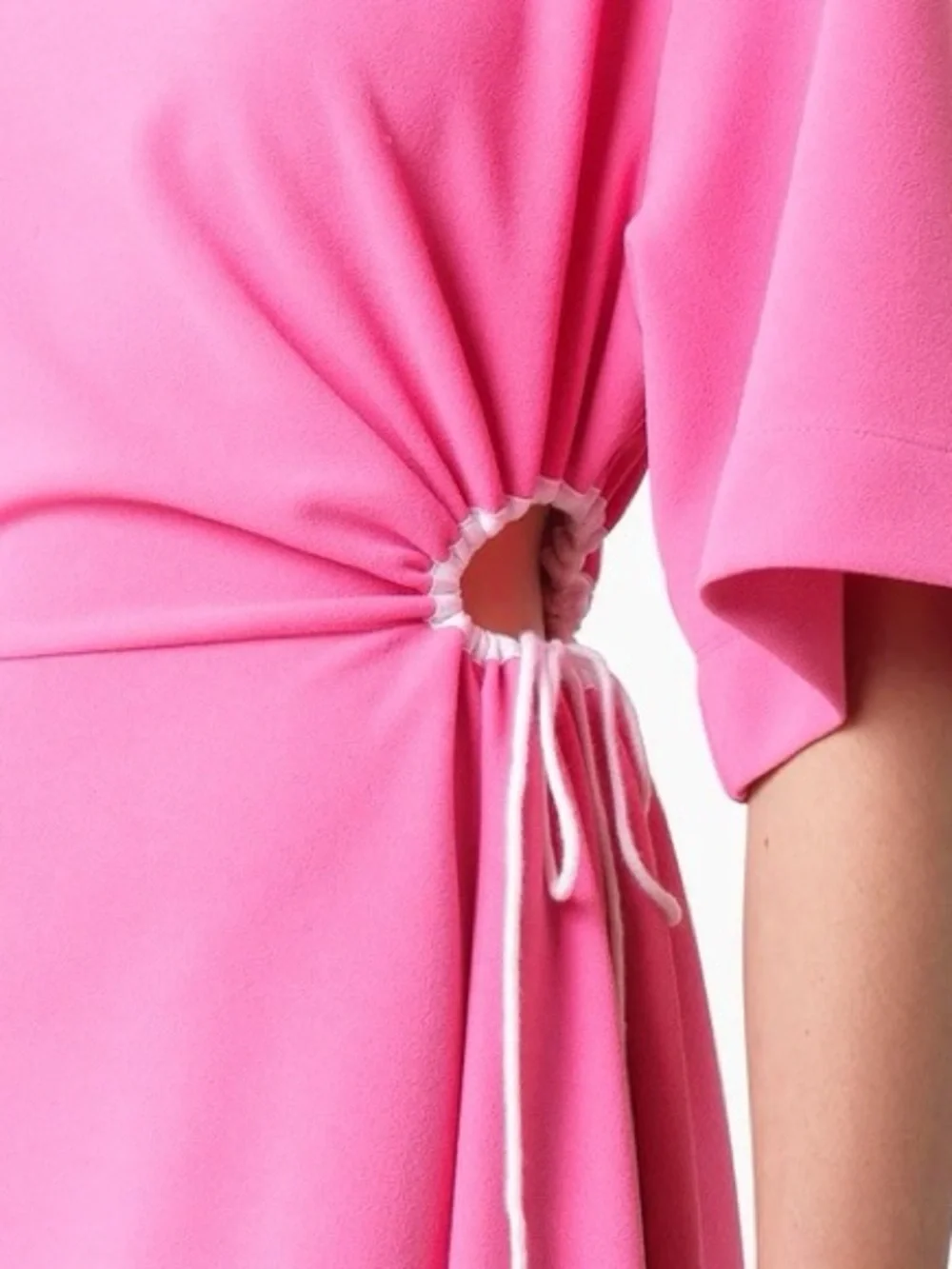 See by Chloé Cut Out Asymmetrical Pink Midi Dress - Picture 9 of 14